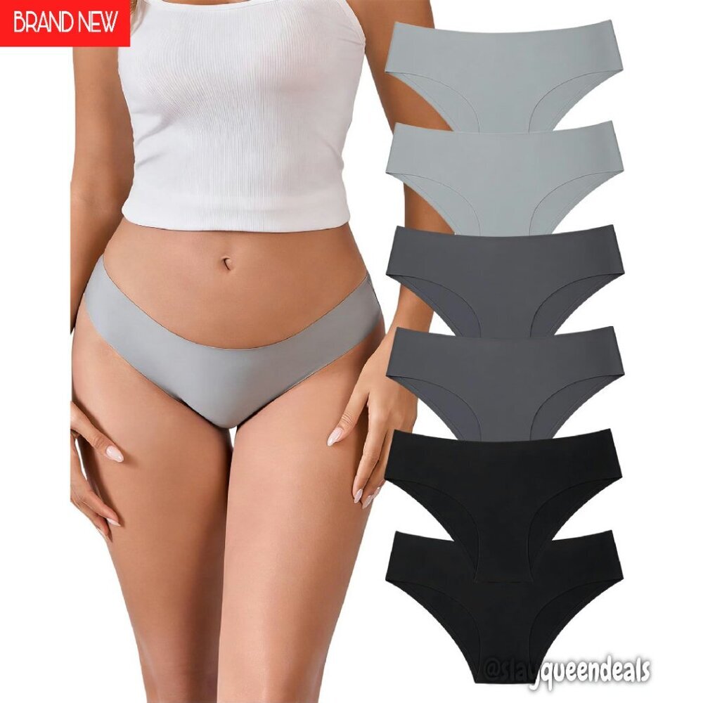 Seamless No Show Bikini Panties 6 Pack Soft Stretch Invisible